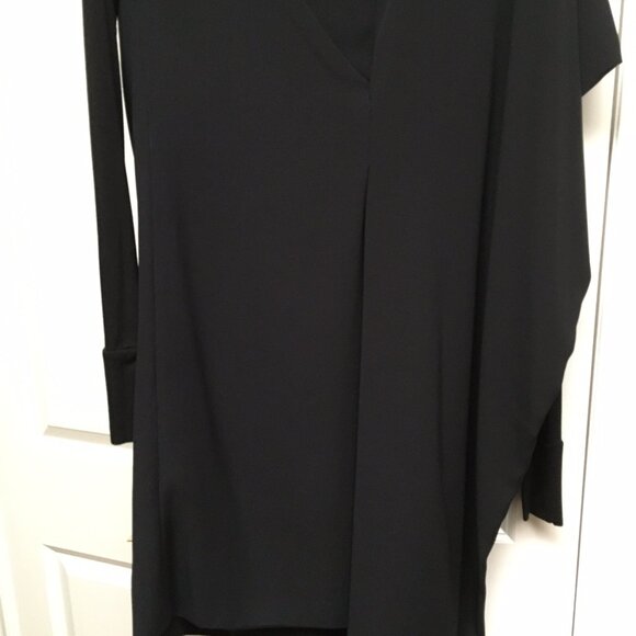 French black silk sculptural cocoon dress, US 6, NWOT - Picture 6 of 13